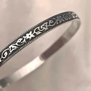 Vintage Danecraft Sterling Floral Bangle 8” - Gorgeous!